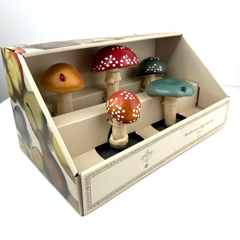 John Derian Mushroom Fungi 5PC Decorative Figurines NWT - Picture 10 of 12